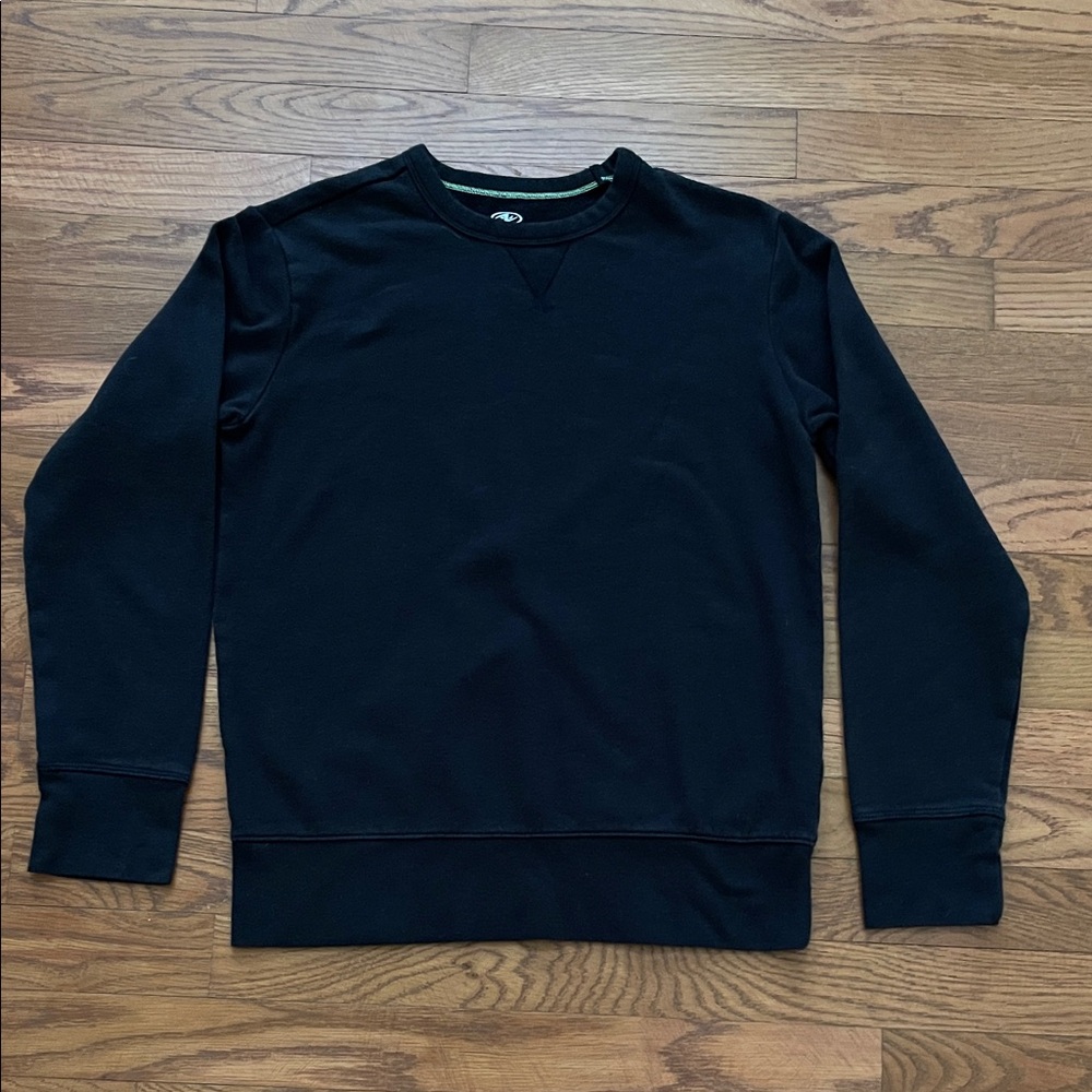 Athletic Works girls solid black crew neck fleece sweatshirt XL 14/16.
